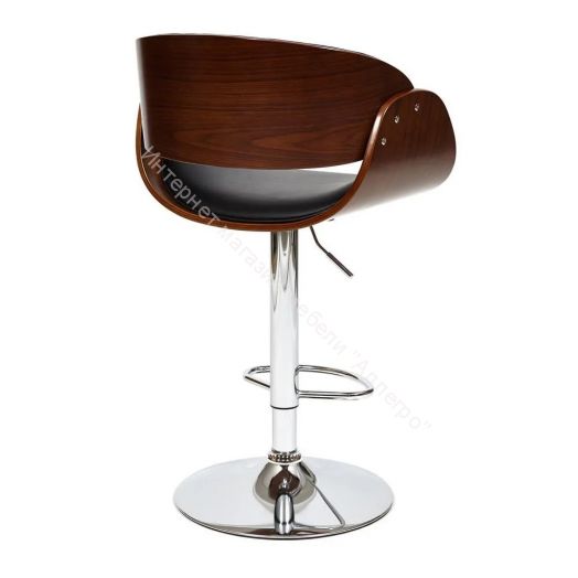 Барный стул LANDO (mod.4036) металл/дерево/экокожа, черный/орех/хром