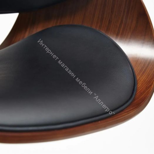 Барный стул LANDO (mod.4036) металл/дерево/экокожа, черный/орех/хром