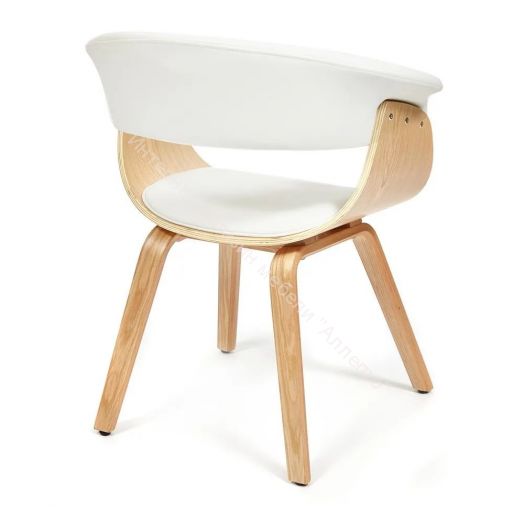 Стул VIMTA (mod.8021) дерево / экокожа, натуральный/белый