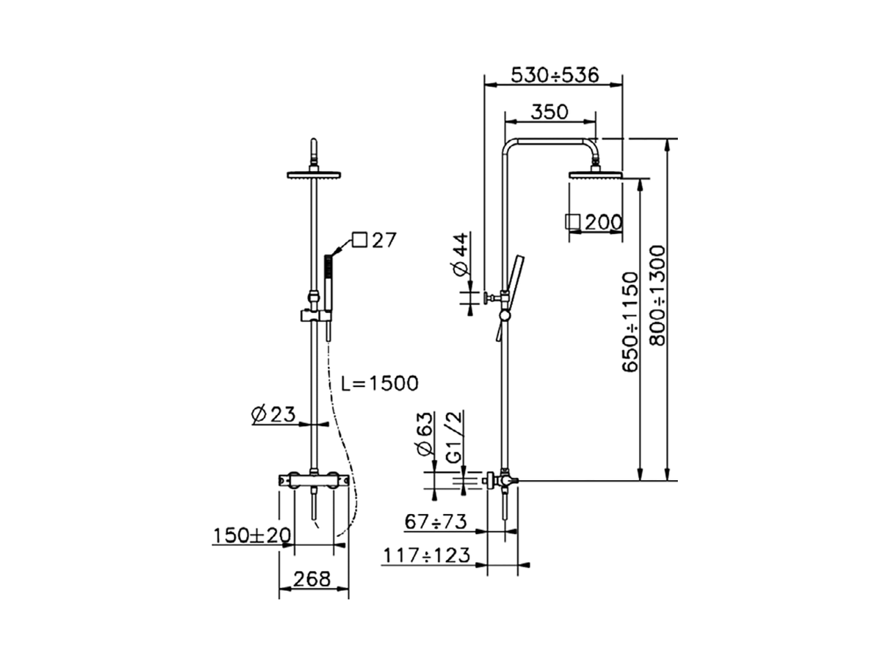 Душевая стойка Cisal Colonne Doccia SCC82060 схема 2