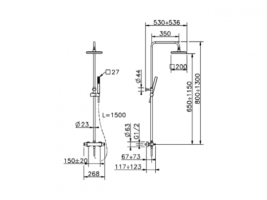 Душевая стойка Cisal Colonne Doccia SCC82060 ФОТО