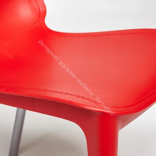 Стул GENIUS (mod 75) металл/пластик, красный/ножки хром