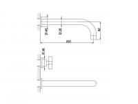 Смеситель для раковины Cisal Barcelona BA013510/BA013511/BA013512/BA013513 (длина излива 125-300 мм) схема 5