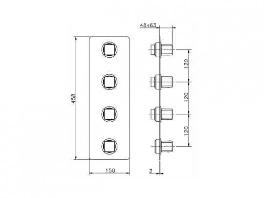 Смеситель для ванны и душа Cisal Cubic CU01V300 ФОТО