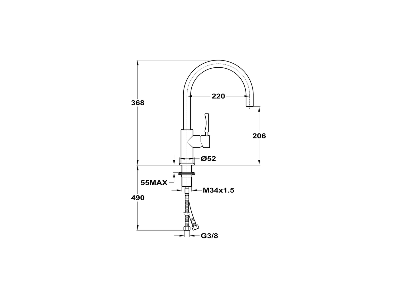 Смеситель для кухни Cisal Kitchen LC000060 схема 2