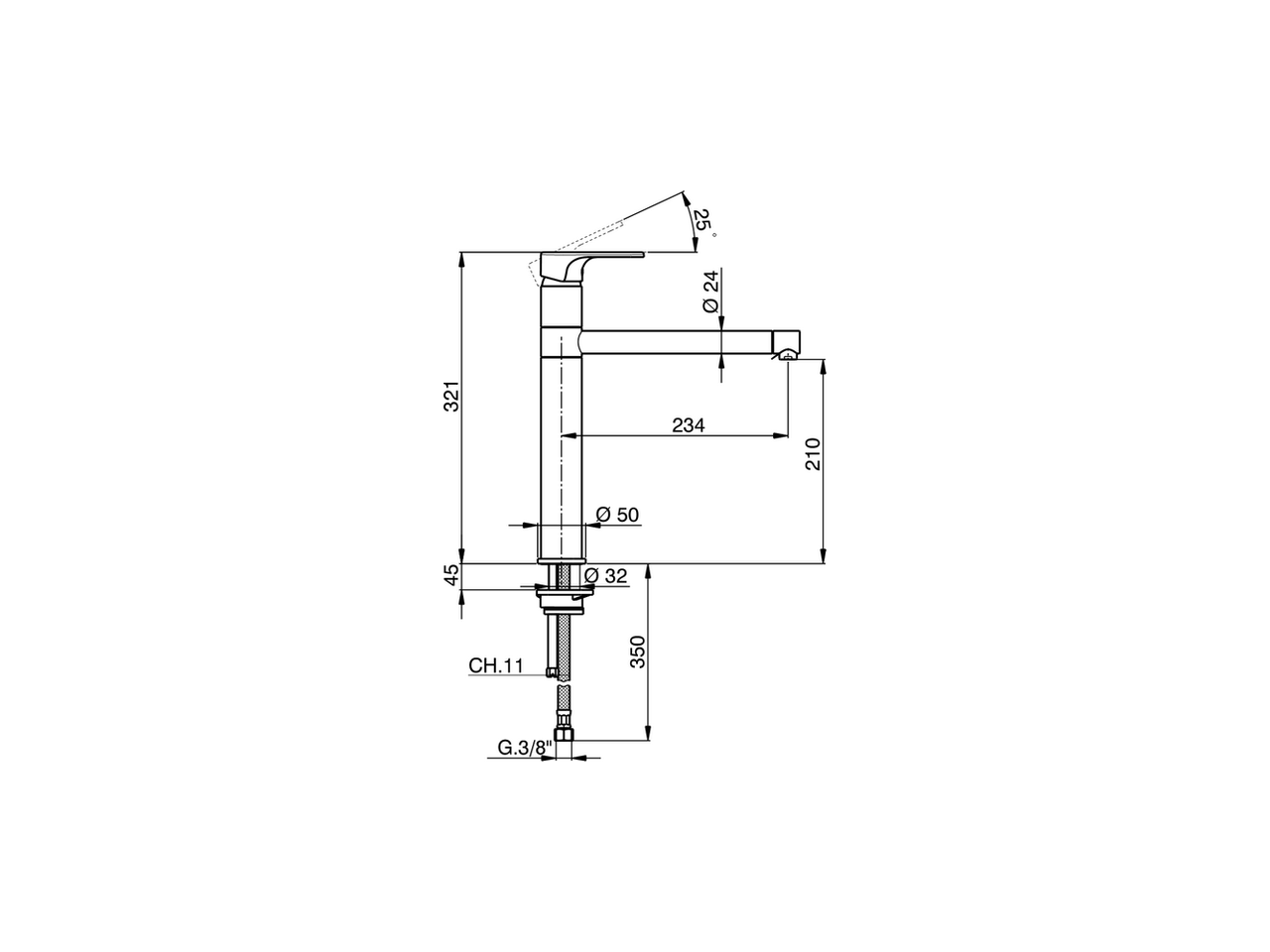 Смеситель для кухни Cisal Kitchen Energy Save A3001585 схема 2