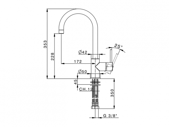 Смеситель для кухни Cisal Kitchen Energy Save CV000535 ФОТО