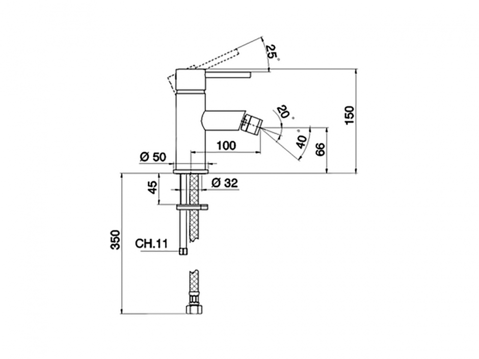 Смеситель для биде Cisal Nuova City CV000550/CV000560 ФОТО