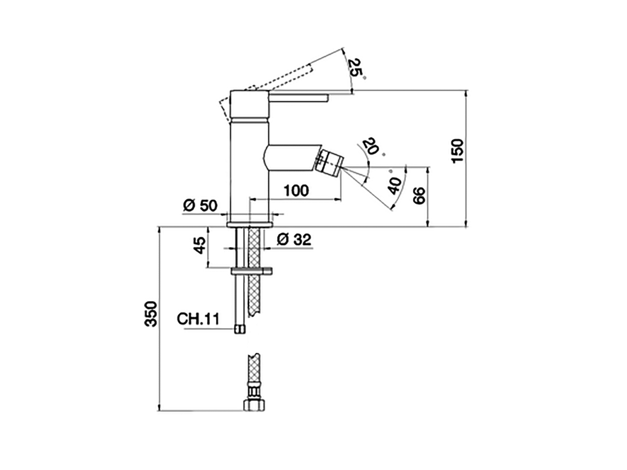 Смеситель для биде Cisal Nuova City CV000550/CV000560 схема 4