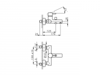 Смеситель для ванны Cisal Nuova Less LN000130/LN000120 схема 2