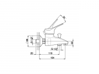 Смеситель для ванны Cisal Mito 3 M3000130/M3000120 схема 2