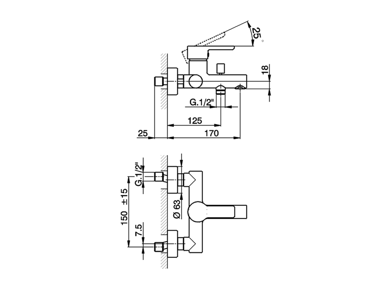 Смеситель для ванны Cisal Softcube SC000130/SC000120 схема 2