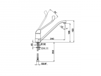 Cisal Clinic CL000580 локтевой смеситель для кухонной мойки схема 2