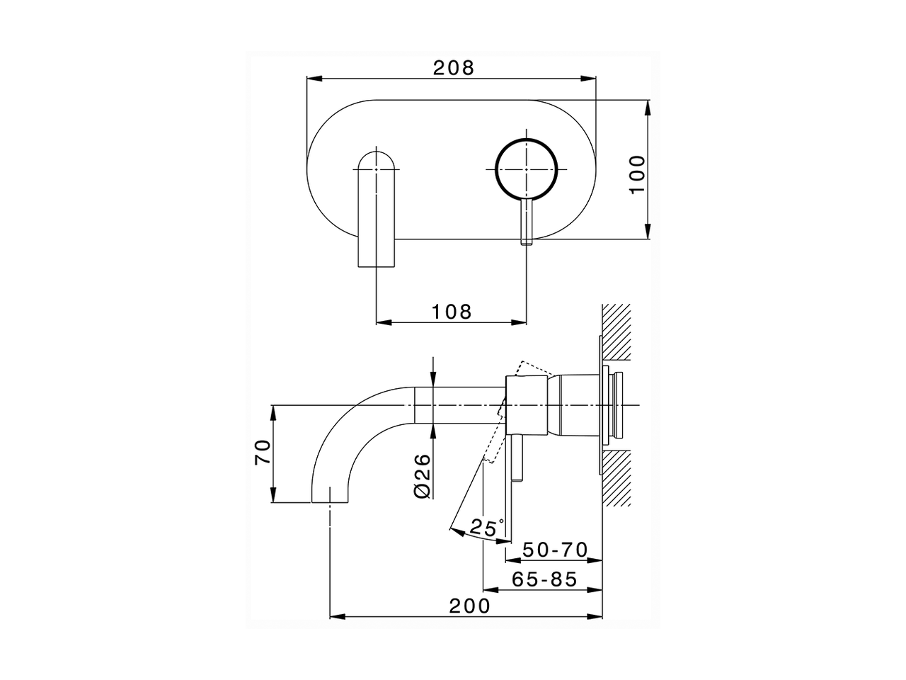 Смеситель для раковины Cisal Nuova Less LN005510/LN005511/LN005512 схема 2