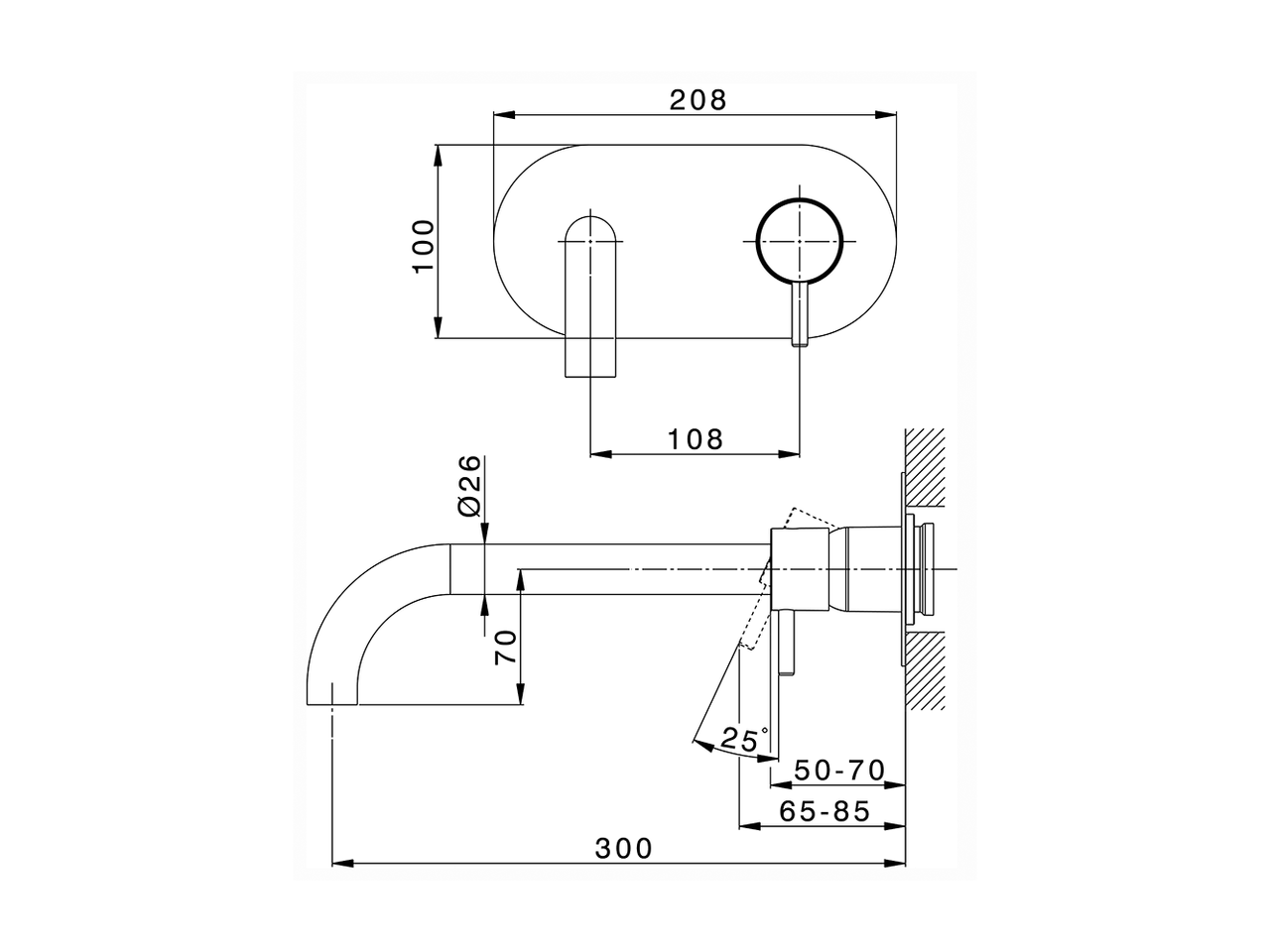 Смеситель для раковины Cisal Nuova Less LN005510/LN005511/LN005512 схема 6