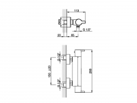 Смеситель для душа Cisal Tender C2T01010/C2D01010 схема 2