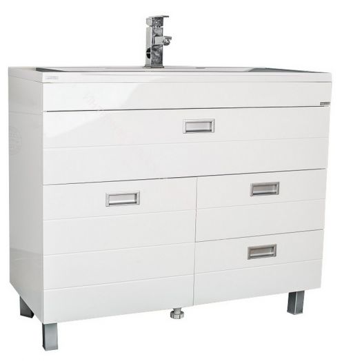 Тумба под умывальник "Elen 100" Cube с 3 верхними ящиками В3 Домино