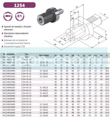 Державка VDI осевая  E1-50x12 тип 1254 Bison-Bial с подводом СОЖ