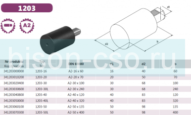 Резцедержатель VDI для доработки A2-40x120 тип 1203 Bison-Bial