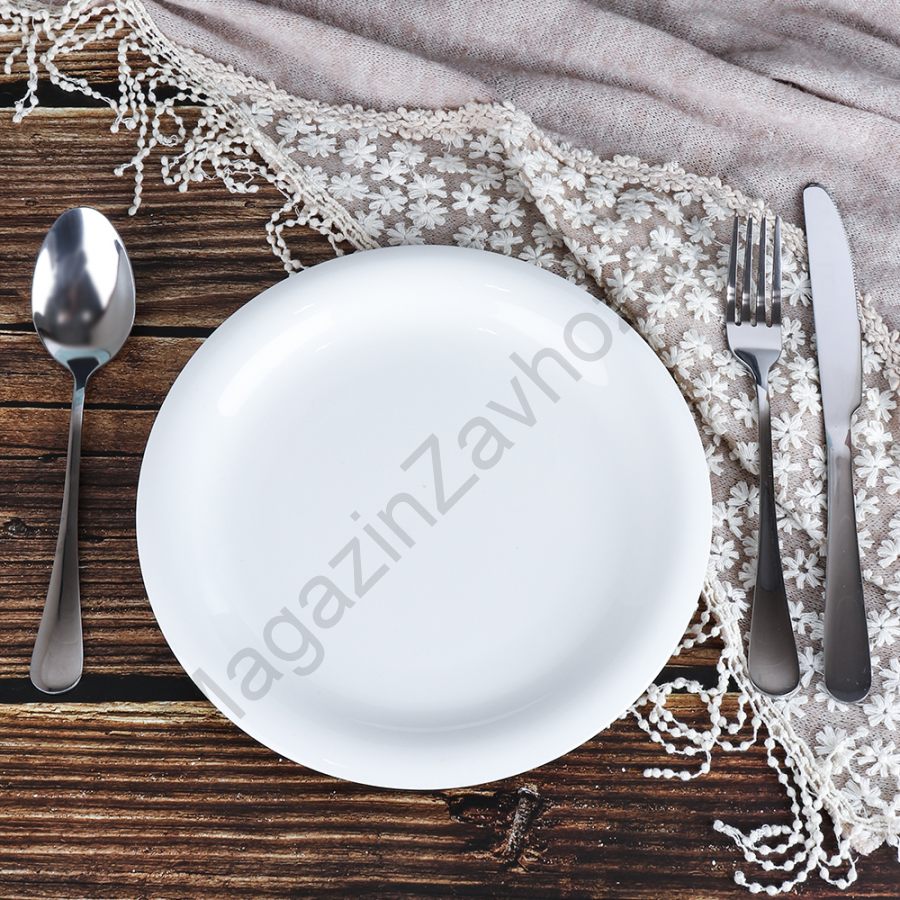 Тарелка 23 см / SE-789 /уп 24 / цвет белый