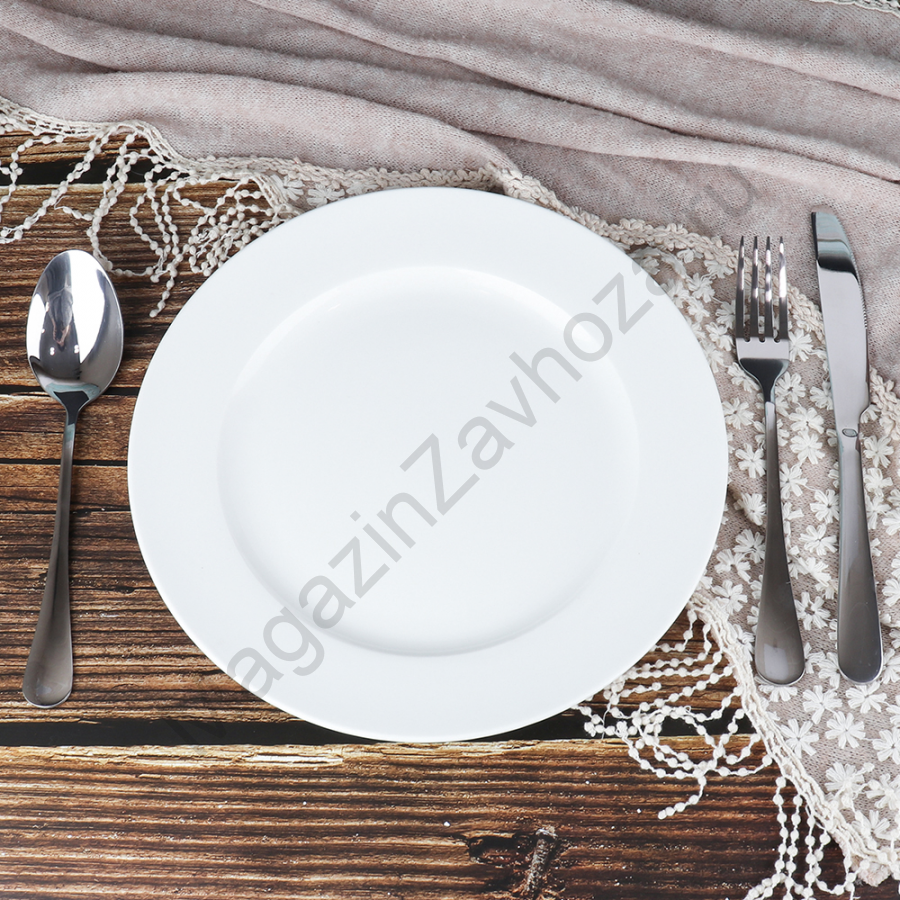 Тарелка 25,5 см RT-98 /уп 6/30/ цвет белый