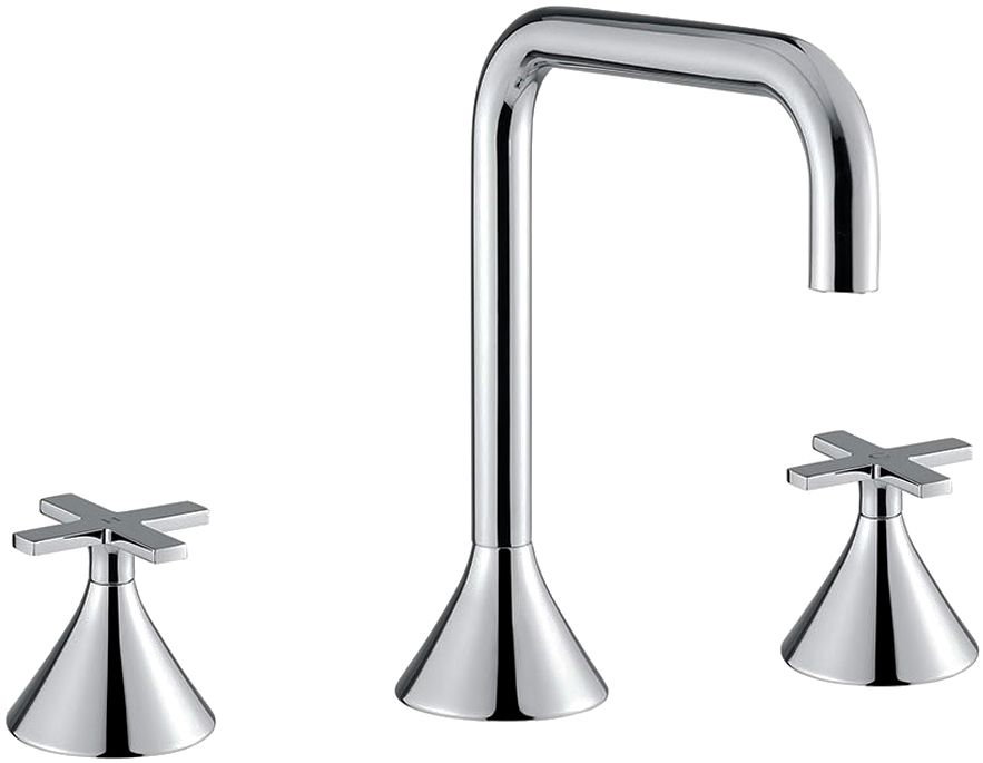 Изображение Смеситель двухвентильный на три отверстия для раковины Migliore Sirius