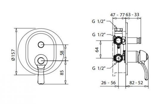 Однорычажный смеситель для ванны с душем Migliore Lem ML.LEM-2972 ФОТО