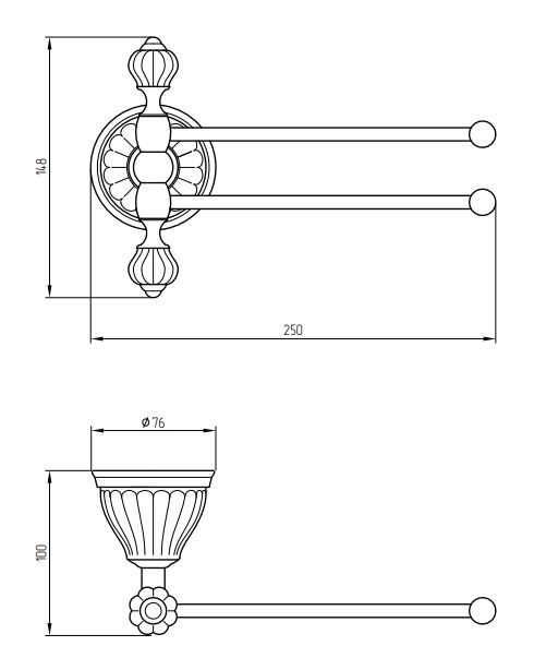 Полотенцедержатель двойной поворотный Migliore Olivia 17 схема 2