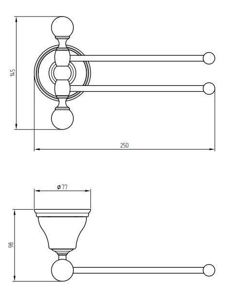 Полотенцедержатель двойной поворотный Migliore Provance 17 схема 2