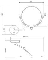 Косметическое зеркало на шарнирах Migliore 219 схема 2