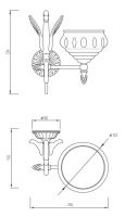 Хрустальная мыльница подвесная Migliore Luxor 26116 схема 2