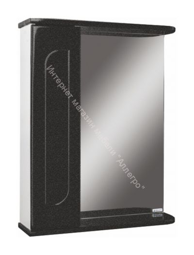 Шкаф-зеркало Радуга Черный металлик 50 левый/правый АЙСБЕРГ