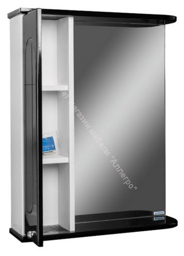 Шкаф-зеркало Радуга Черный металлик 60 левый/правый АЙСБЕРГ