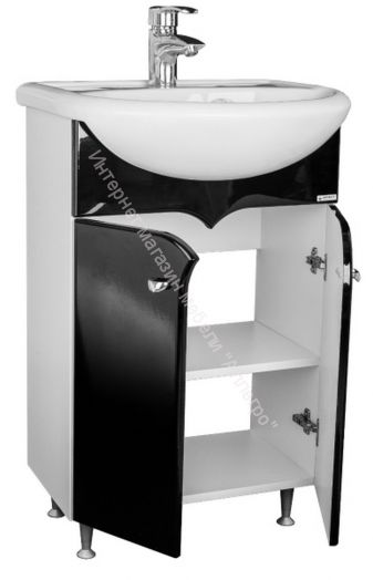 Шкаф-зеркало Радуга Черный металлик 60 левый/правый АЙСБЕРГ