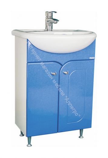 Шкаф-зеркало Радуга Синий металлик 60 левый/правый АЙСБЕРГ