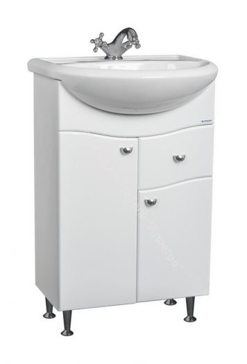 Тумба под умывальник "Уют 50 Волна" с верхним ящиком В1 АЙСБЕРГ