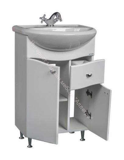 Тумба под умывальник "Уют 50 Волна" с верхним ящиком В1 АЙСБЕРГ
