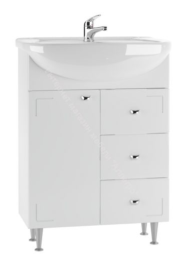 Тумба под умывальник "Уют 60 Классик" с 3 верхними ящиками В3 АЙСБЕРГ
