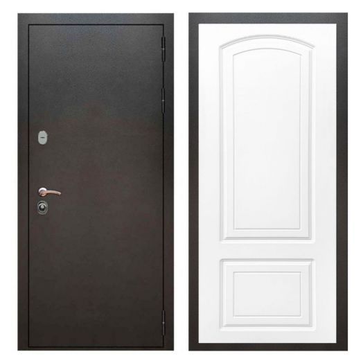 Дверь входная металлическая Great Doors H5 Серебро Антик ФЛ-138 Белый Софт