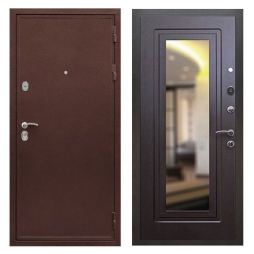 Дверь входная металлическая Great Doors H5 Антик Медь Зеркало Мини ФЛЗ-120 Венге