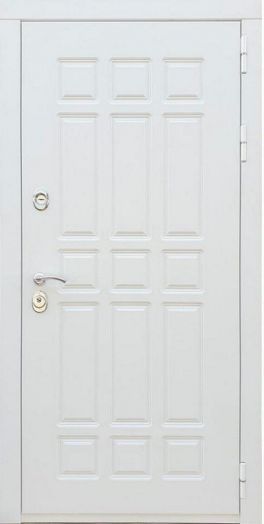 Дверь входная металлическая Great Doors H8 Белая Шагрень Царга СБ-14 Сандал Светлый Темный Лакобель