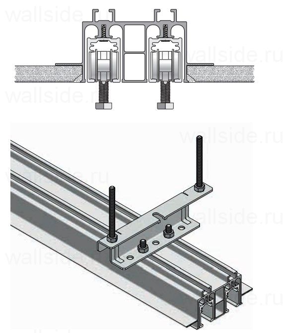 Eclisse Ceiling Track - для 2 дверей