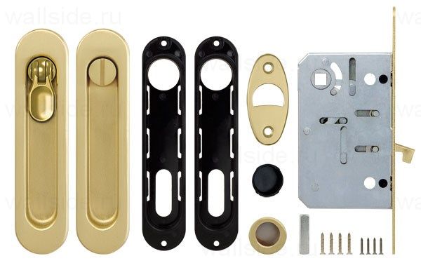 Замок для раздвижных дверей Armadillo SH011-BK SG-1 Матовое золото