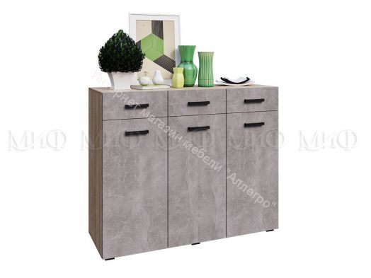 Комод "Нэнси NEW" Бетон светлый/Дуб сонома