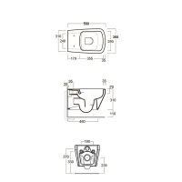 Унитаз Simas Baden Baden подвесной безободковый BB18/F85 схема 2