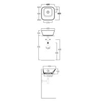 Раковина Simas Wave 42x42x16,5 квадратная WA 03 схема 2