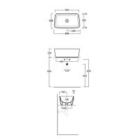 Раковина Simas Lavabi 57x40 с 1 отверстием DE 10 схема 2