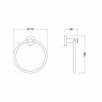 Минималистичный кольцевой полотенцедержатель ZeegreS Z.ZEN схема 2