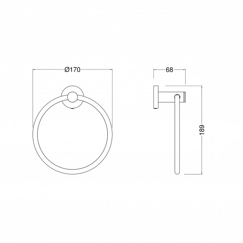Минималистичный кольцевой полотенцедержатель ZeegreS Z.ZEN схема 2