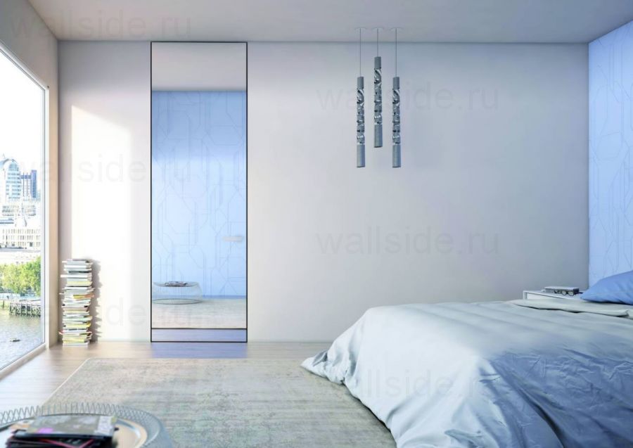 Скрытая дверь Pro Design Glass состаренное зеркало, открывание наружу